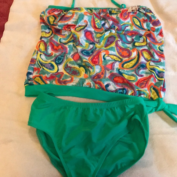 Dippin Daisy's Other - Green Paisley Design 2pc Swim Suit